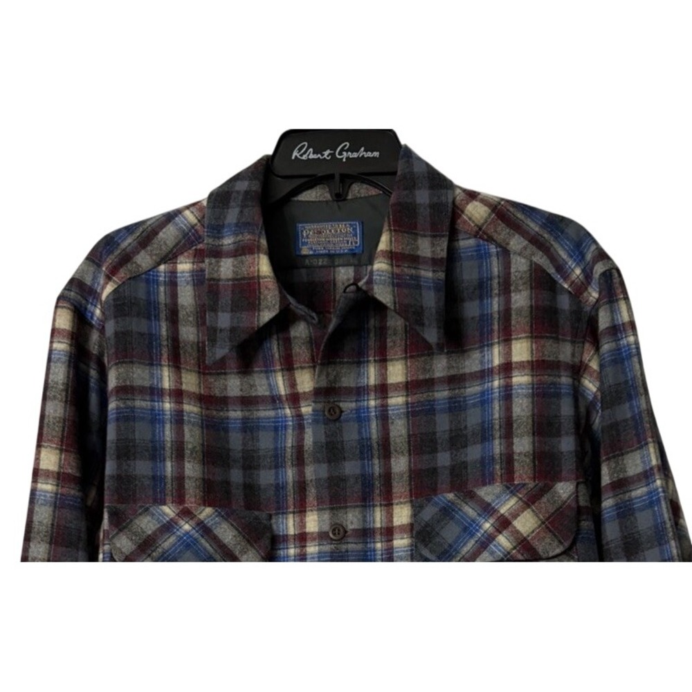 Vintage Pendleton Mens Long Sleeve Button Virgin Wool USA Shirt Size Large EUC - Picture 2 of 10